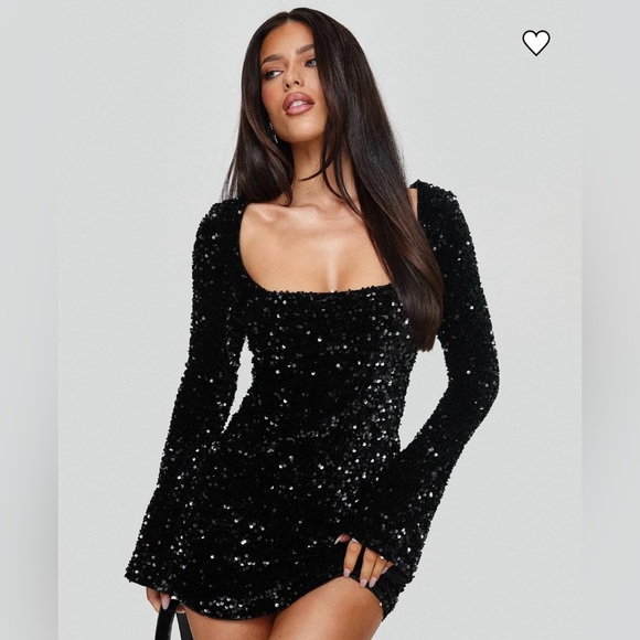 Princess Polly Black Mini Sequin Dress, Cocktail, Homecoming, Special Occasion - Picture 4 of 15